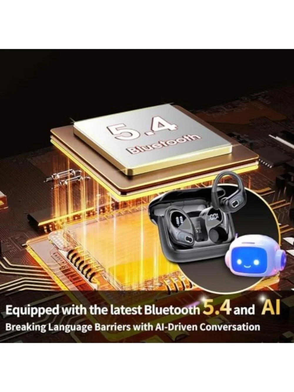 Bluetooth 5.4 Real-Time Translation Earbuds, Wireless Translator Earphones